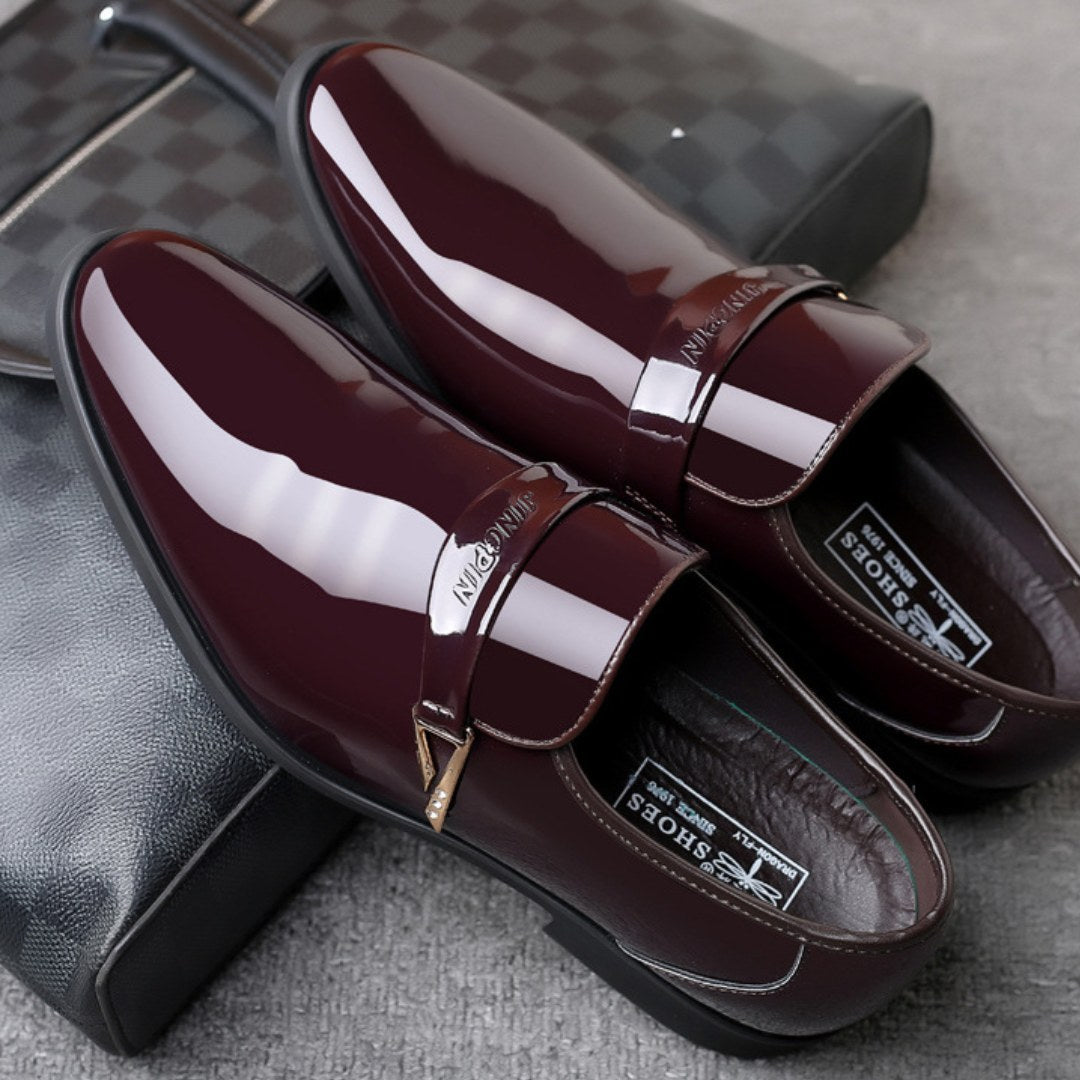 The Chatsworth – monk strap loafer in patent-finish faux leather | DaisyLoveClothing