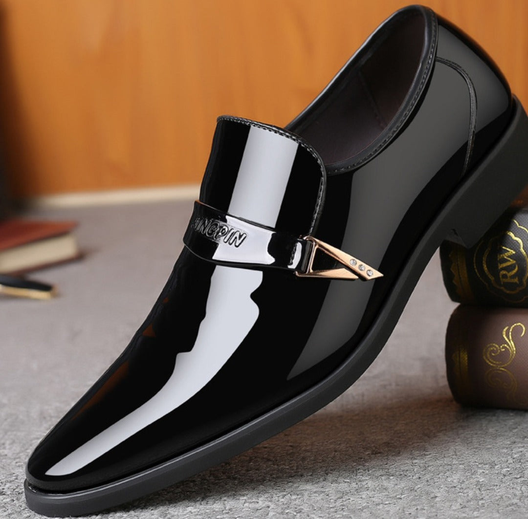 The Chatsworth – monk strap loafer in patent-finish faux leather
